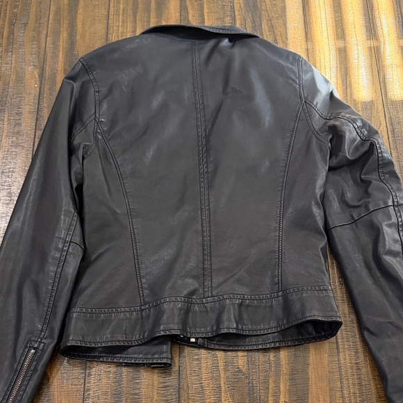 a new day Charcoal Leather Jacket - Picture 4 of 5